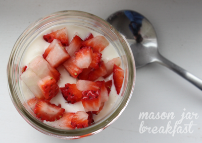 strawberry cheesecake yogurt parfait for breakfast