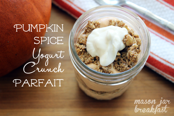 pumpkin spice & vanilla yogurt crunch parfait