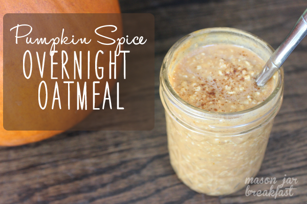 Creamy Pumpkin Spice Overnight Oatmeal ready to eat