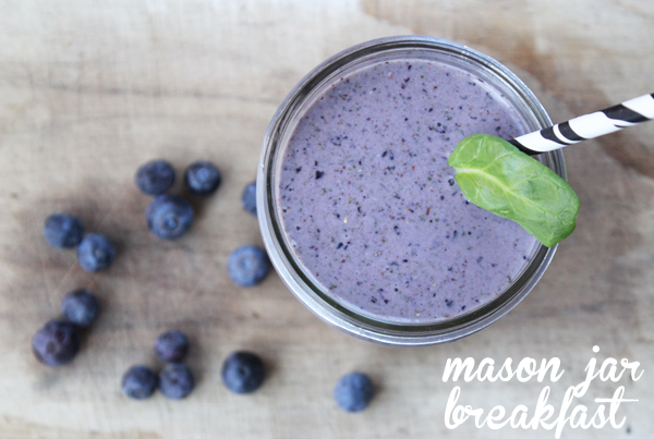 blueberry cobbler protein smoothie in a jar recipe ready to eat